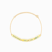 1-6 Names&Birthstones Bar Bracelet