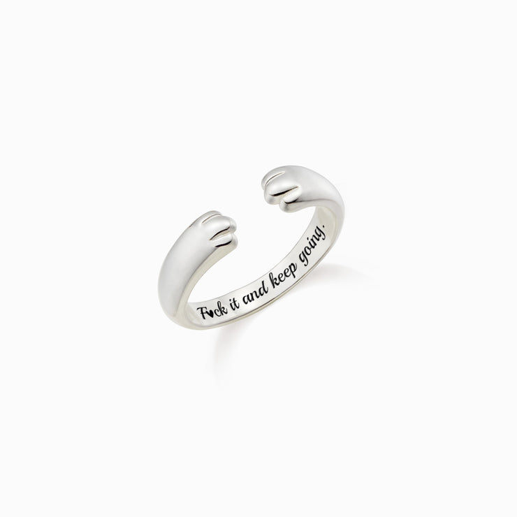 F♥︎ck It And Keep Going B♥︎tch Kitty Cat Hug Ring