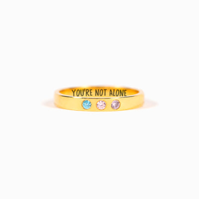 Keep Going You Are Not Alone 1-7 Birthstones Ring Band