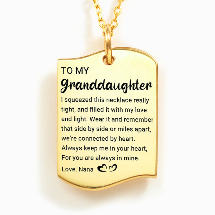 Grandmother & Granddaughter Custom Photo Irregular Dog Tag Necklace