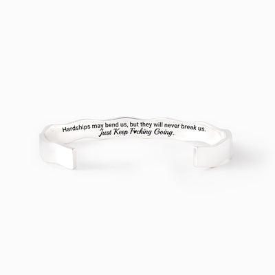 Just Keep F♥cking Going Wavy Mantra Bangle