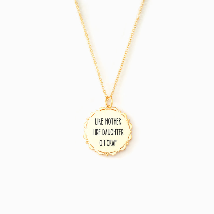 Floral Edge Disc Necklace