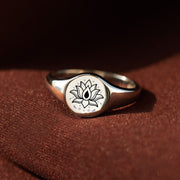 Rebirth Lotus Signet Ring