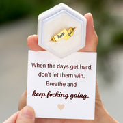 Keep F♥cking Going Engraved Wrap Ring