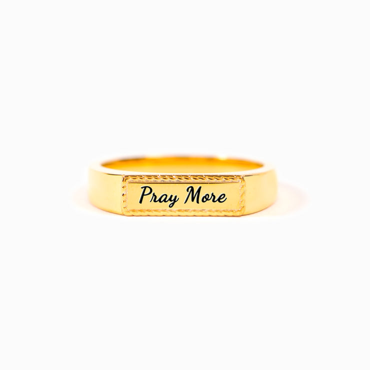 Pray More Worry Less Bar Ring