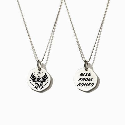 Rise From Ashes Phoenix Mantra Necklace