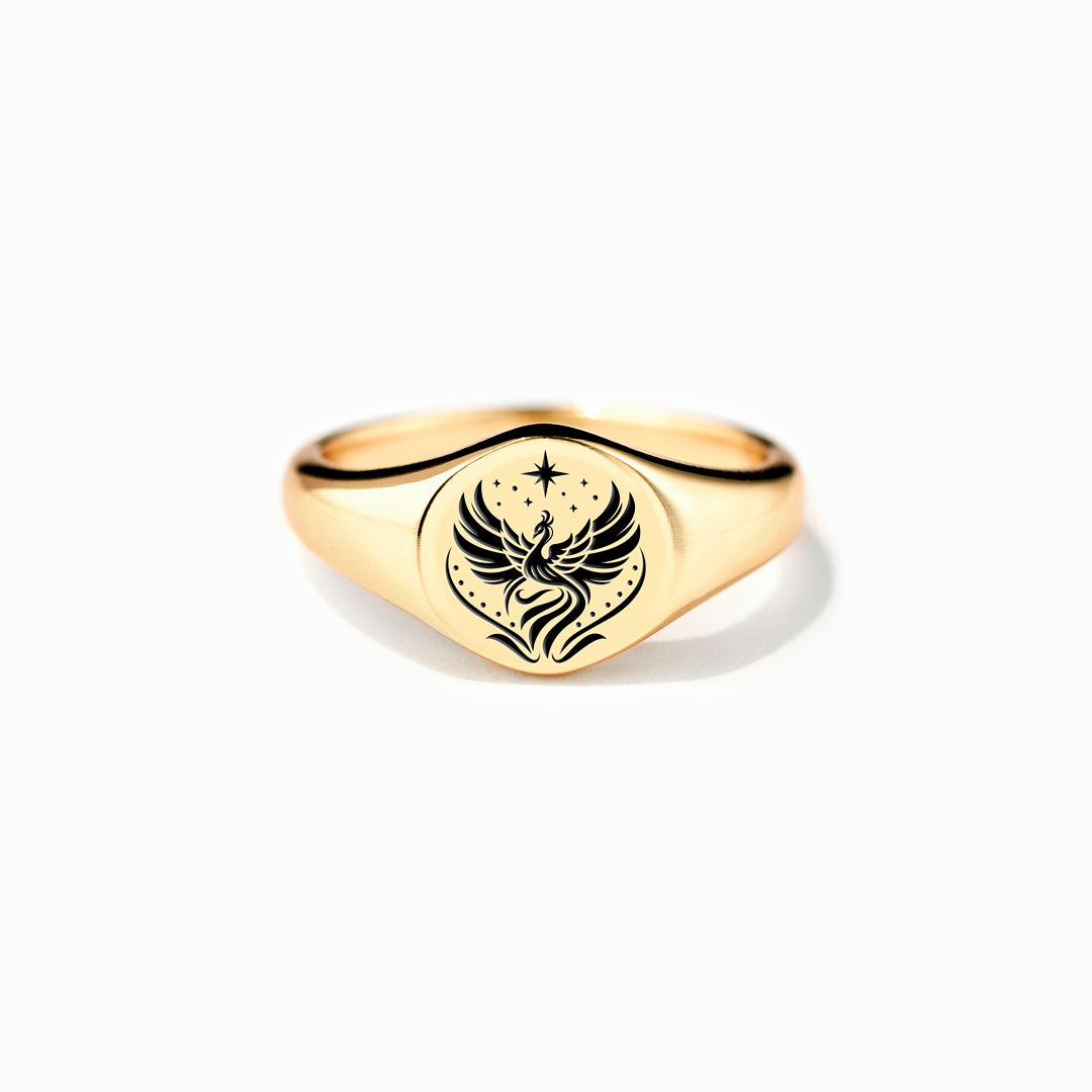 Bague Chevalière Phoenix Rise From Ashes – Argent Sterling S925, Symbole De Renaissance Et Force Intérieure
