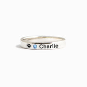 The Dog Mother Birthstone Engraving Ring Band