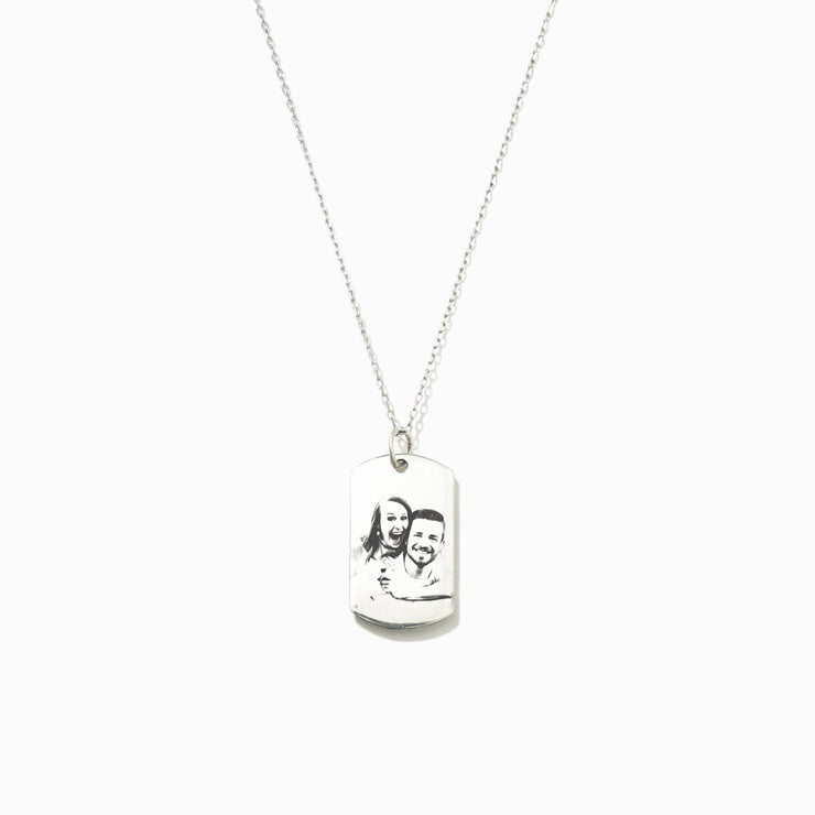 Custom Picture & Engraving Dog Tag Necklace