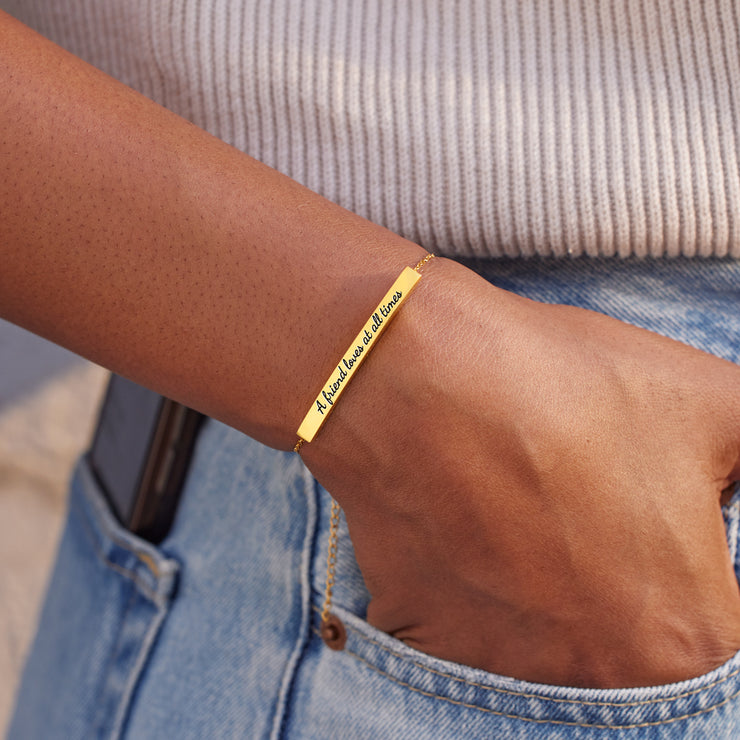 A Friend Loves At All Times Dainty Chain Tube Bracelet