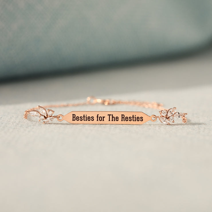 Bestie For The Resties Dainty Pavé Bar Bracelet