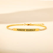 Forgive Yourself Golden Bar Tennis Bracelet Set