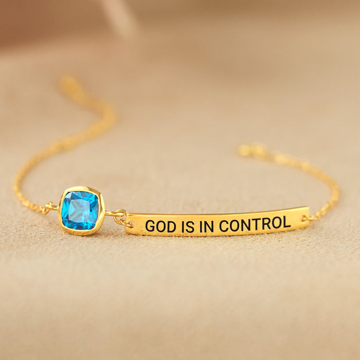 God is In Control Rectangle Bracelet