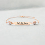 God's My Doctor Dainty Pavé Bar Bracelet