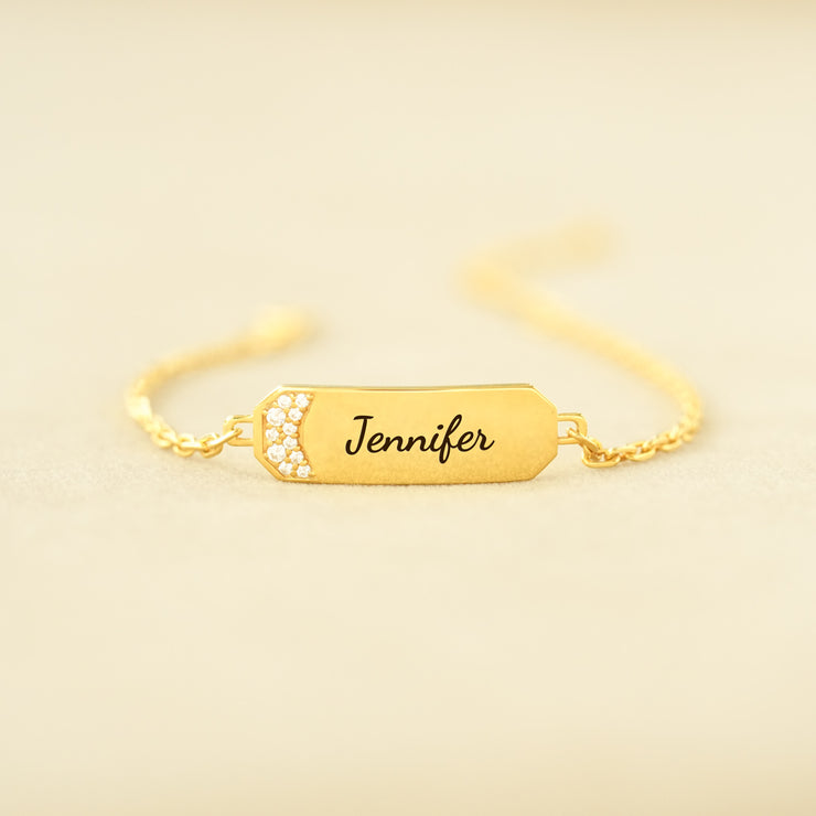 Pavé Golden Bar Bracelet