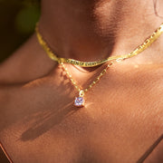 Cushion-Cut Birthstone Layered Necklace Set