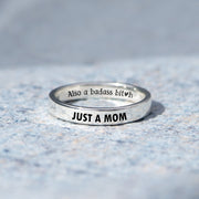 Just A Mom Mantra Ring