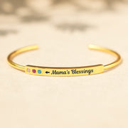 Mama's Blessings 1-5 Birthstones Cuff Bangle