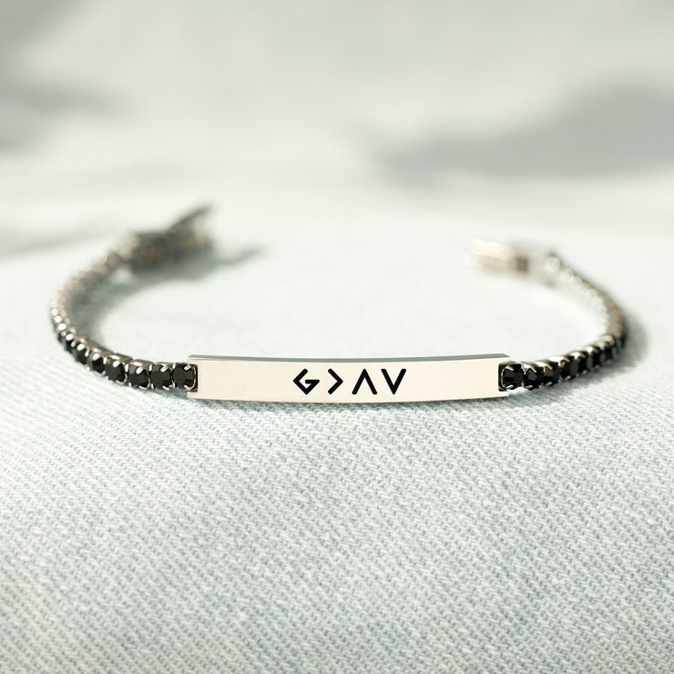 God is Greater than Highs and Lows Crystal Bracelet