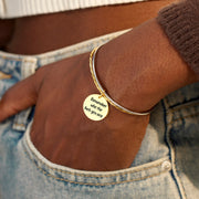 Two-Tone Golden Plate Hammered Bracelet