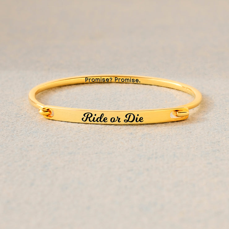 Ride or Die Pinky Promise Front-Open Bar Bangle
