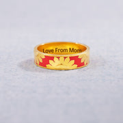 You Are My Sunshine Enamel Sunflower Ring Band