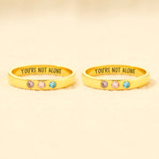 Keep Going You Are Not Alone 1-7 Birthstones Ring Band