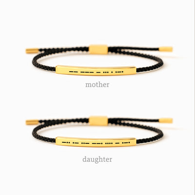 Mother Daughter Morse Code Tube Bracelet