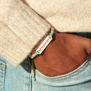 Enamel Mantra Bar Bracelet