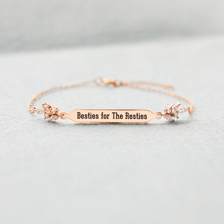 Bestie For The Resties Dainty Pavé Bar Bracelet