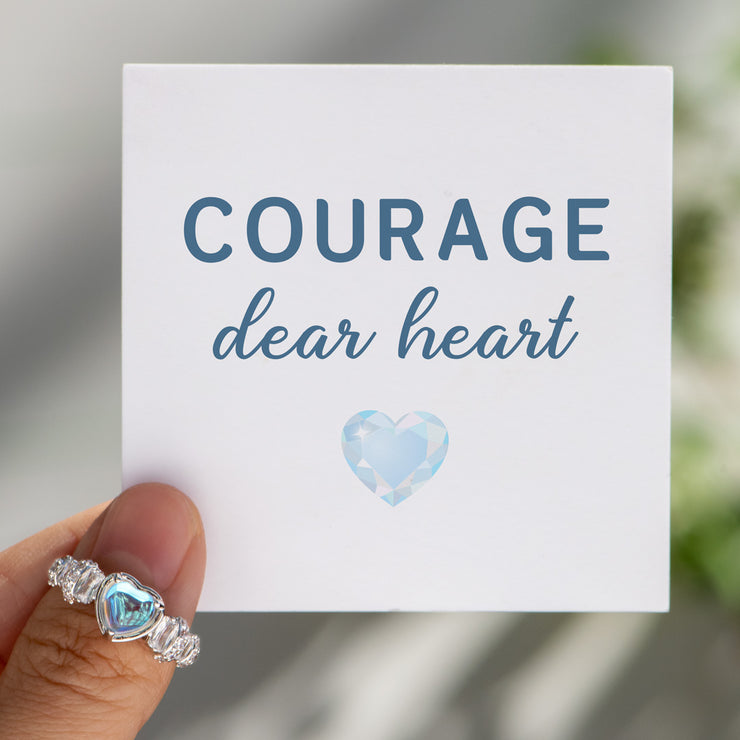 Courage Dear Heart Iridescent Heart Ring