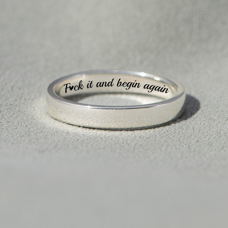 F♥ck It And Begin Again Motivational Mantra Ring