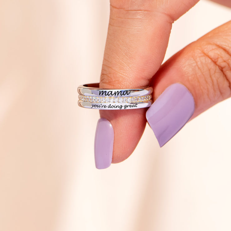 Mama You Are Doing Great Engraved Motivation Ring