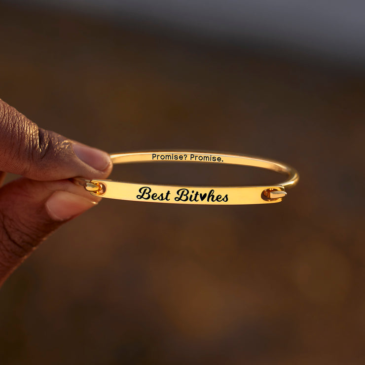 Best B♥tches Promise Front-Open Bar Bangle