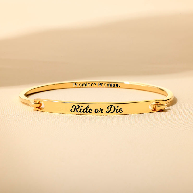 Ride or Die Pinky Promise Front-Open Bar Bangle
