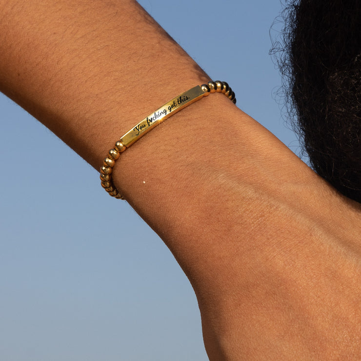 To Daughter You F♥cking Got This Bead & Tube Bracelet