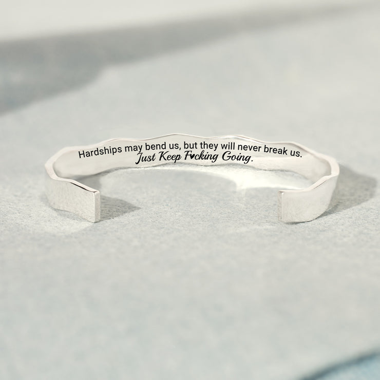 Just Keep F♥cking Going Wavy Mantra Bangle