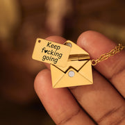 Keep F♥cking Going Hidden Message Letter Necklace