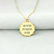 Floral Edge Disc Necklace