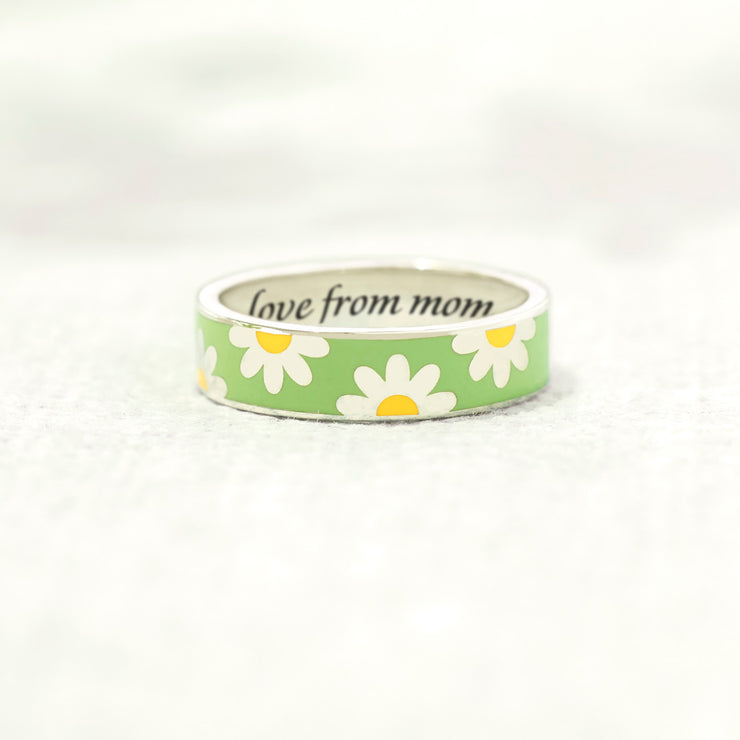 I Think About You Every Daisy Enamel Daisy Ring