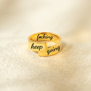 Keep F♥cking Going Engraved Wrap Ring