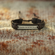 Remember Who the Fuck You Are Brown Leather Bracelet