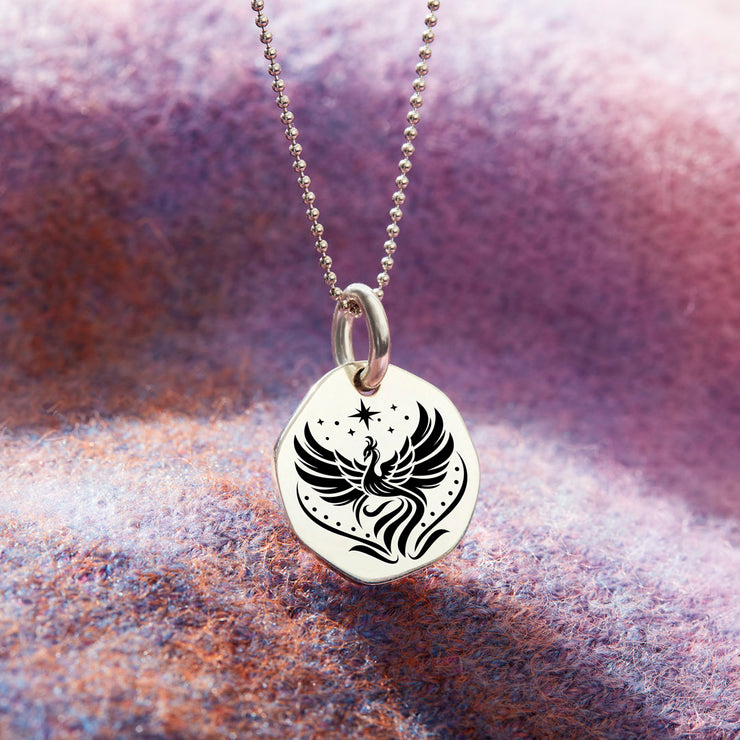 Rise From Ashes Phoenix Mantra Necklace