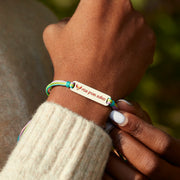 Enamel Mantra Bar Bracelet