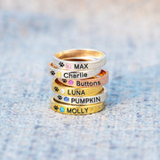 The Dog Mother Birthstone Engraving Ring Band
