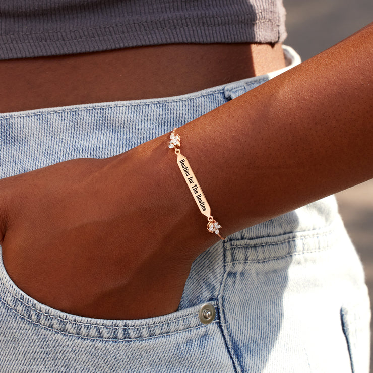 Bestie For The Resties Dainty Pavé Bar Bracelet