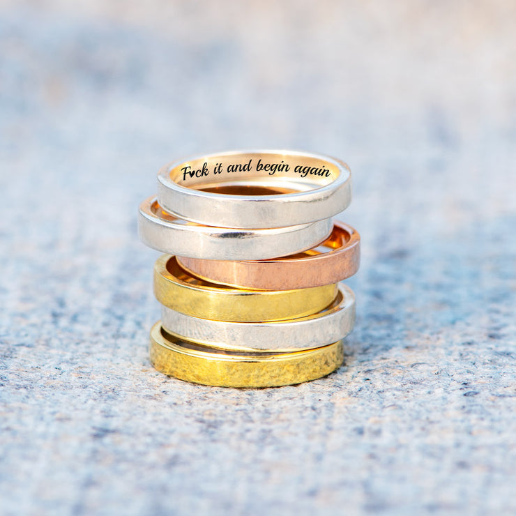 F♥ck It And Begin Again Motivational Mantra Ring