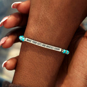 Make Your Cuts and Bruises Count Motivational Turquoise Tube Bracelet