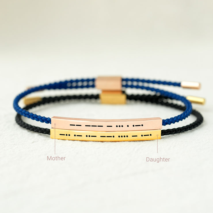 Mother Daughter Morse Code Tube Bracelet