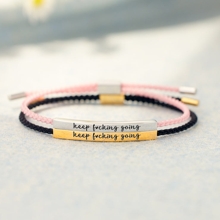Keep Going - Breast Cancer Bracelet | Beaded Bracelet – Little Words Project
